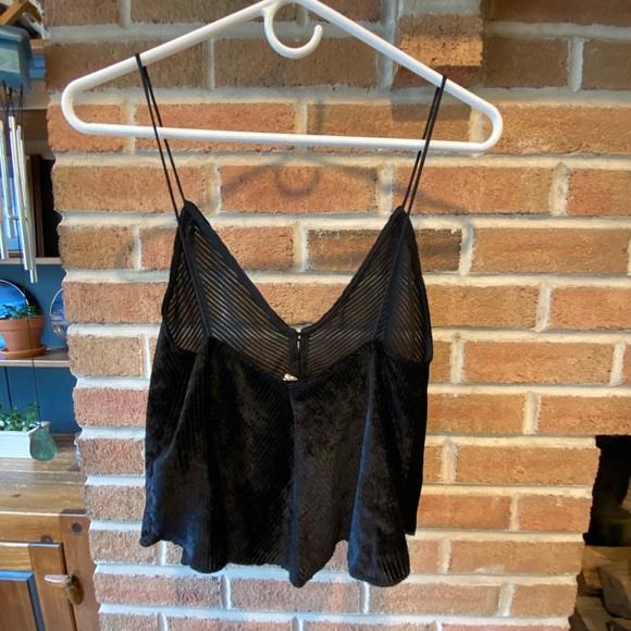 Free People Velvet Black Stripped Cami - Picture 2 of 4